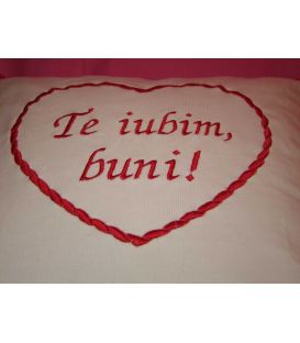 Perna decorativa brodata mesaj