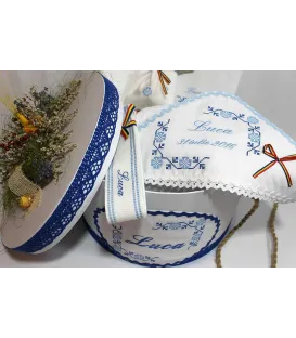 Trusou Botez Traditional si cutie botez brodata Luca