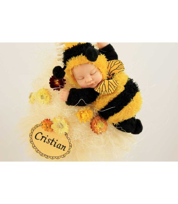 Lumanare botez personalizata cu jucarie albinuta Zum Zum