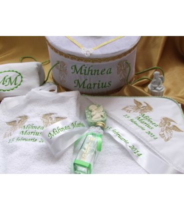 Trusou botez personalizat doi ingerasi cu harpa