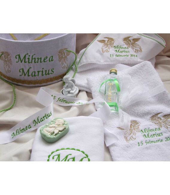 Trusou botez personalizat doi ingerasi cu harpa