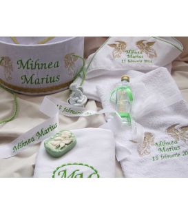 Trusou botez personalizat doi ingerasi cu harpa