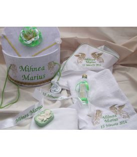 Trusou botez personalizat doi ingerasi cu harpa