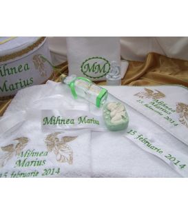 Trusou botez personalizat doi ingerasi cu harpa