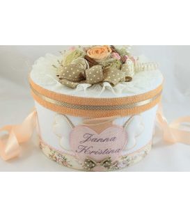 Cutie trusou botez Inimioara Angelica, rotunda personalizata