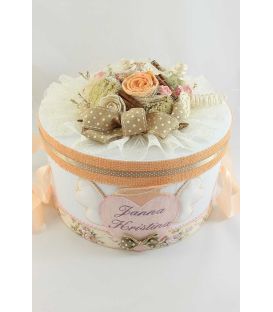 Cutie trusou botez Inimioara Angelica, rotunda personalizata