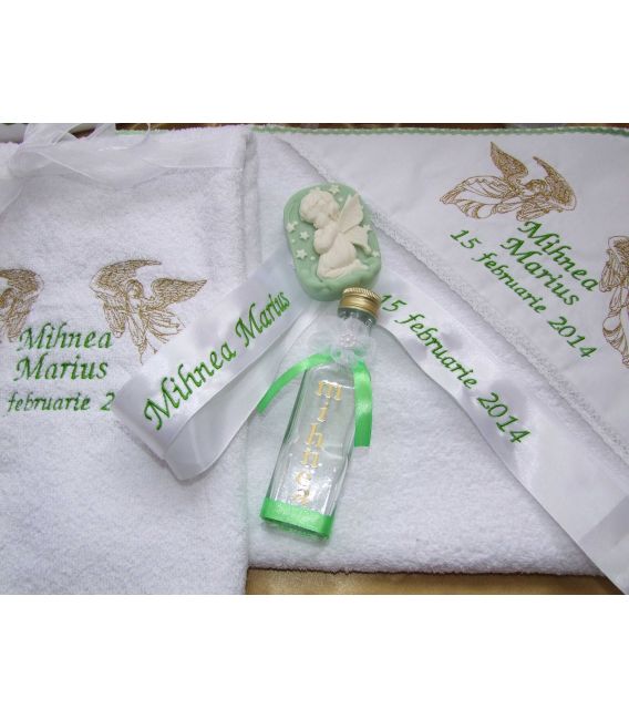 Trusou botez personalizat doi ingerasi cu harpa