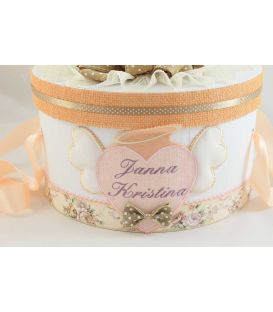 Cutie trusou botez Inimioara Angelica, rotunda personalizata