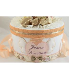 Cutie trusou botez Inimioara Angelica, rotunda personalizata