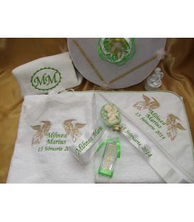 Trusou botez personalizat doi ingerasi cu harpa