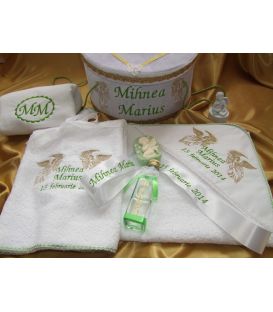 Trusou botez personalizat doi ingerasi cu harpa