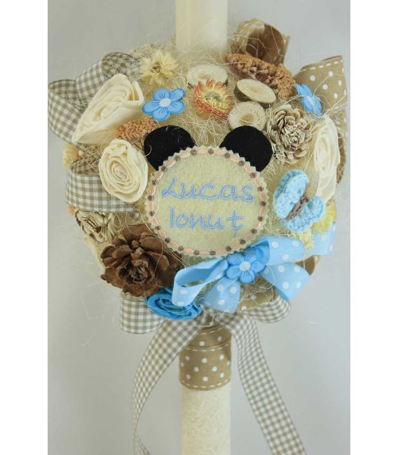 Lumanare botez personalizata tip glob Mickey
