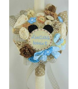Lumanare botez personalizata tip glob Mickey