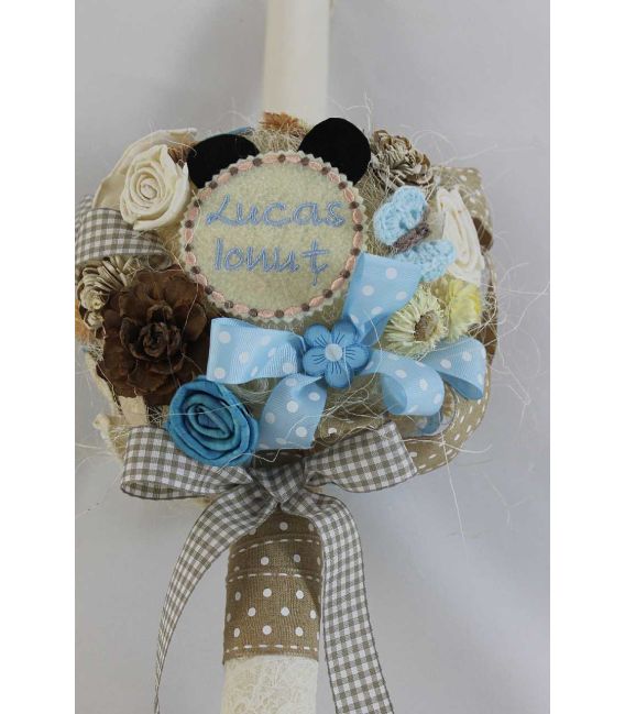 Lumanare botez personalizata tip glob Mickey