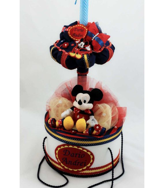 Trusou botez Mickey Mouse personalizat complet baiat culoare bleomarine