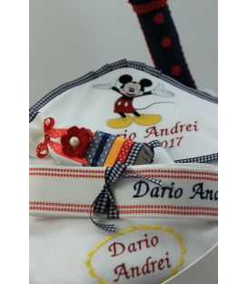 Trusou botez Mickey Mouse personalizat complet baiat culoare bleomarine