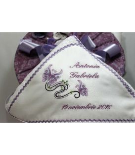 Trusou botez personalizat complet fluturasi fetite culoare lila