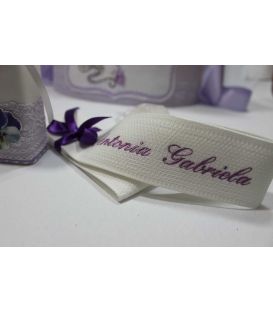 Trusou botez personalizat complet fluturasi fetite culoare lila