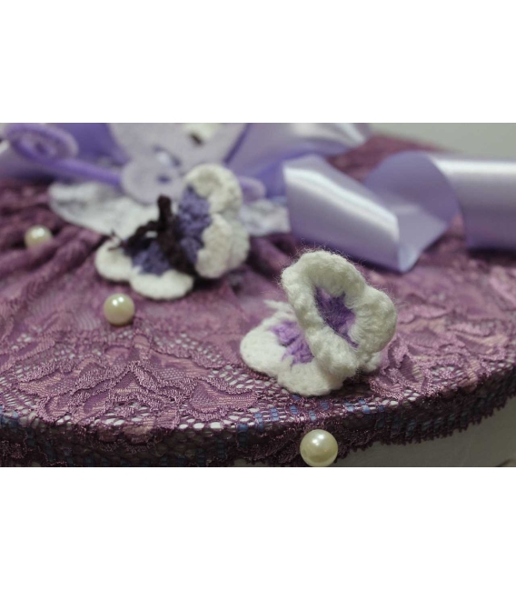 Trusou botez personalizat complet fluturasi fetite culoare lila
