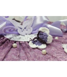 Trusou botez personalizat complet fluturasi fetite culoare lila