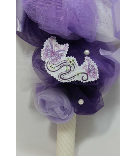 Trusou botez personalizat complet fluturasi fetite culoare lila