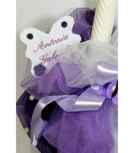 Trusou botez personalizat complet fluturasi fetite culoare lila