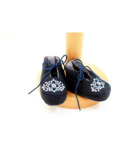 Costum popular botez - set palton caciulita si botine
