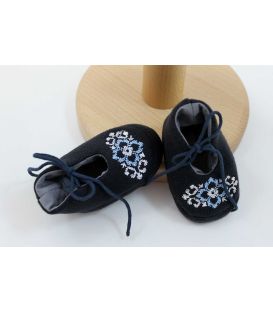 Costum popular botez - set palton caciulita si botine