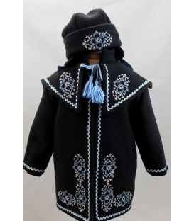 Costum popular botez - set palton caciulita si botine