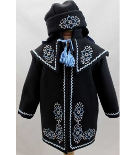 Costum popular botez - set palton caciulita si botine