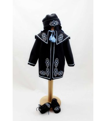 Costum popular botez - set palton caciulita si botine