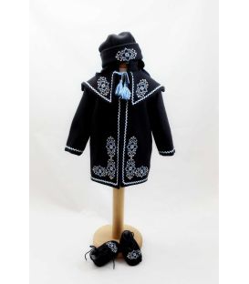 Costum popular botez - set palton caciulita si botine