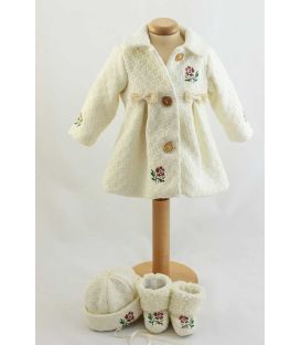 Palton traditional botez fetite floare