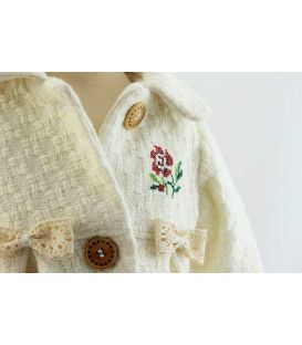 Palton traditional botez fetite floare