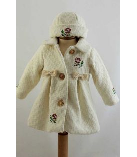 Palton traditional botez fetite floare