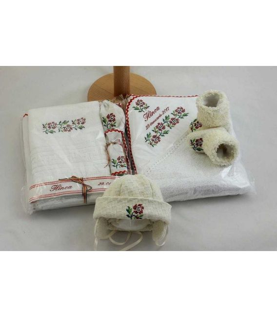 Palton traditional botez fetite floare
