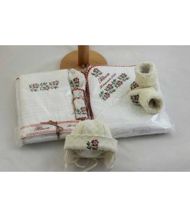 Palton traditional botez fetite floare