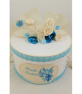 Set botez trusou, cutie, paturica model ingeras si cruce varianta