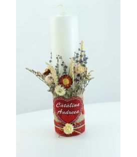 Lumanare botez personalizata scurta Catalina