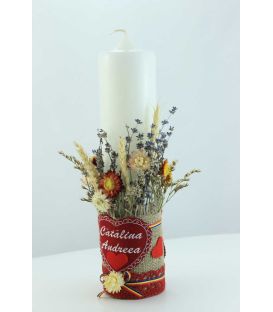 Lumanare botez personalizata scurta Catalina