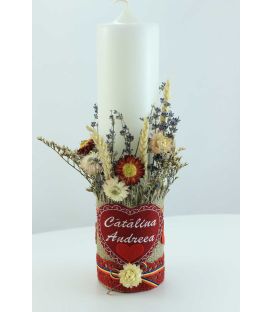 Lumanare botez personalizata scurta Catalina