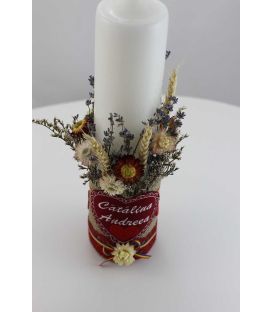 Lumanare botez personalizata scurta Catalina