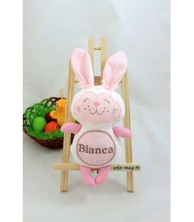 Jucarii personalizate bebelusi - Iepuras handmade brodat Bianca