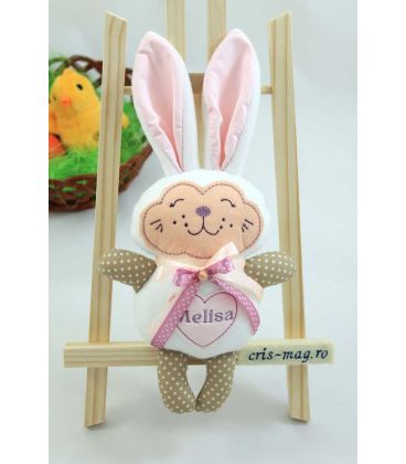 Iepuras handmade cu inimioara personalizata 125,00 Lei