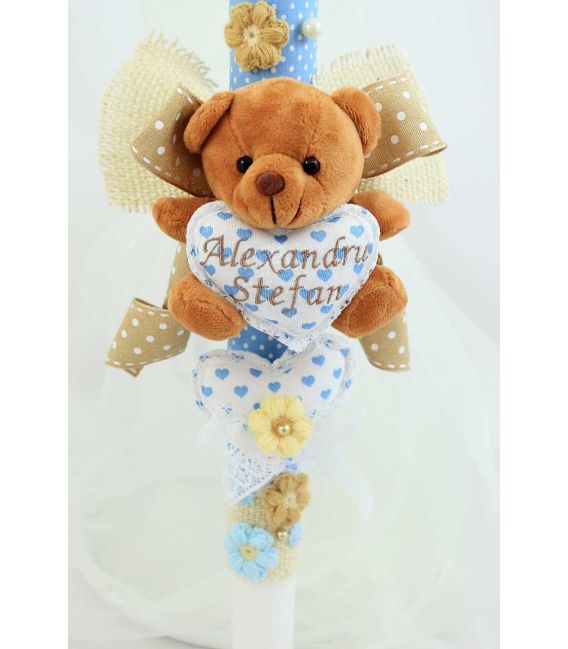 Lumanare botez baiat personalizata Sweat Bear
