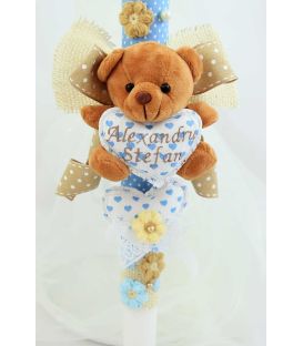 Lumanare botez baiat personalizata Sweat Bear