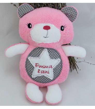 Jucarii personalizate bebelusi - Jucarie personalizata ursulet brodat handmade Emma