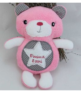Jucarii personalizate bebelusi - Jucarie personalizata ursulet brodat handmade Emma