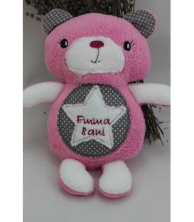 Jucarii personalizate bebelusi - Jucarie personalizata ursulet brodat handmade Emma