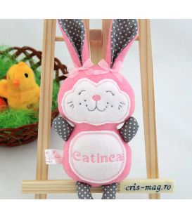 Iepuras handmade personalizat cu nume Catinca